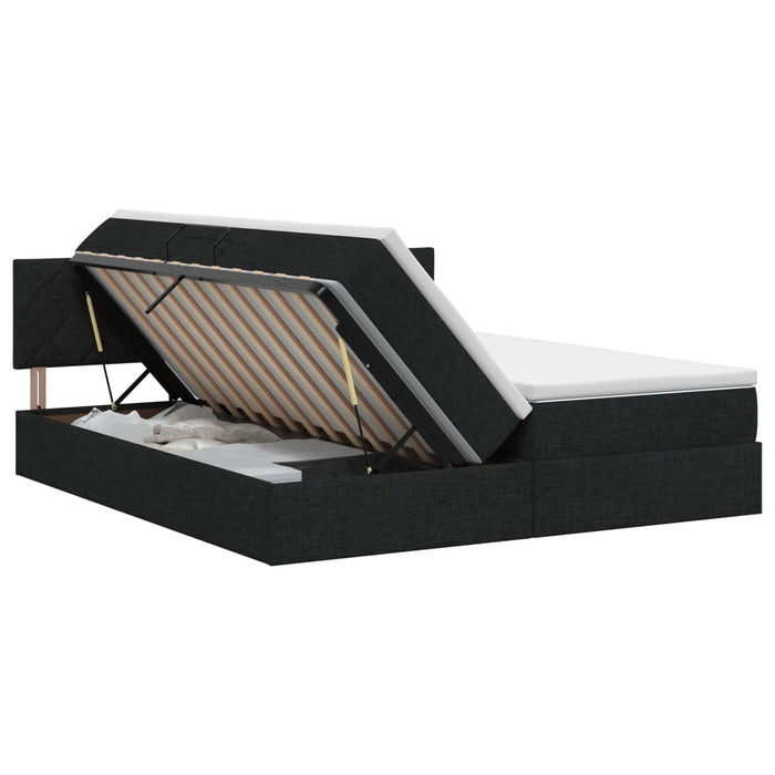 Pat cu storage cu headboard 2 buc. Negru Piele artificială - WALTI WALTI