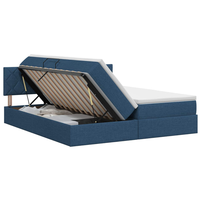 Pat cu storage cu headboard 2 buc. albastru Piele artificială - WALTI WALTI