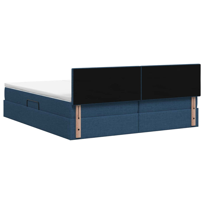 Pat cu storage cu headboard 2 buc. albastru Piele artificială - WALTI WALTI