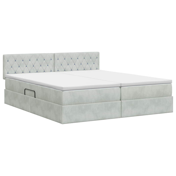 Pat cu storage cu headboard 2 buc. Gri deschis - WALTI WALTI