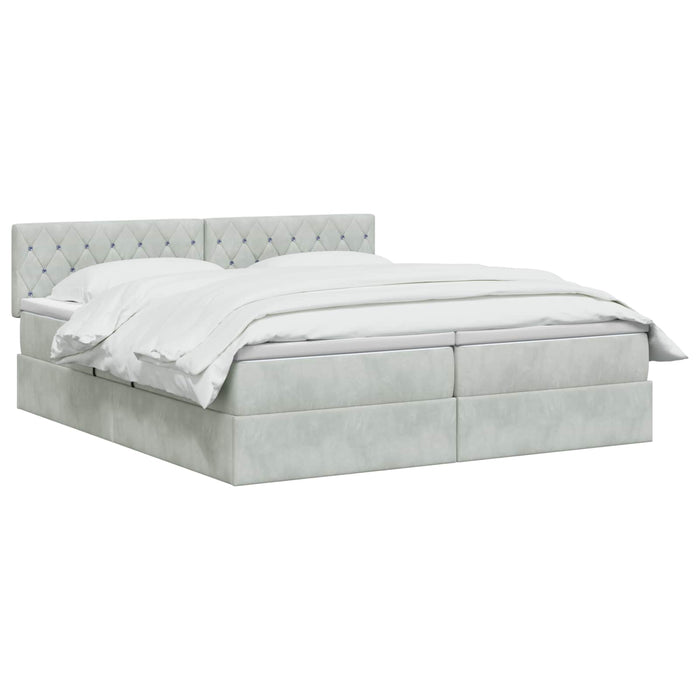 Pat cu storage cu headboard 2 buc. Gri deschis - WALTI WALTI