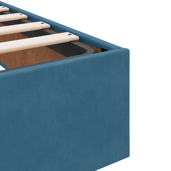 Pat cu storage cu headboard 2 buc. Albastru închis WALTI