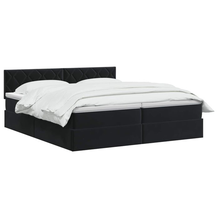 Pat cu storage cu headboard 2 buc. Negru WALTI