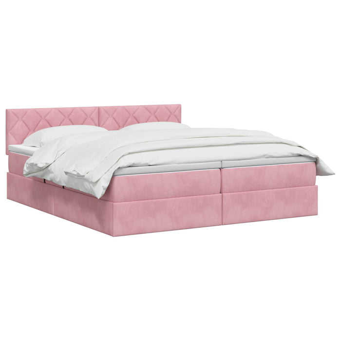 Pat cu storage cu headboard 2 buc. Roz WALTI