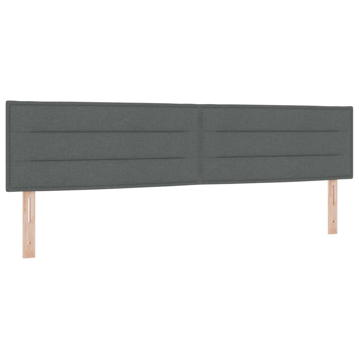 Pat cu LED și saltea Gri închis 200 x 200 cm Țesătură - WALTI WALTI