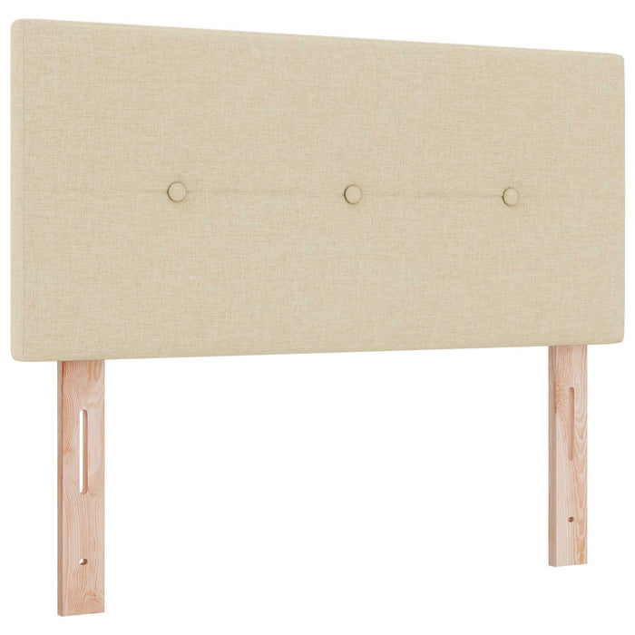 Pat cu LED și saltea Crem 90 x 200 cm Țesătură - WALTI WALTI