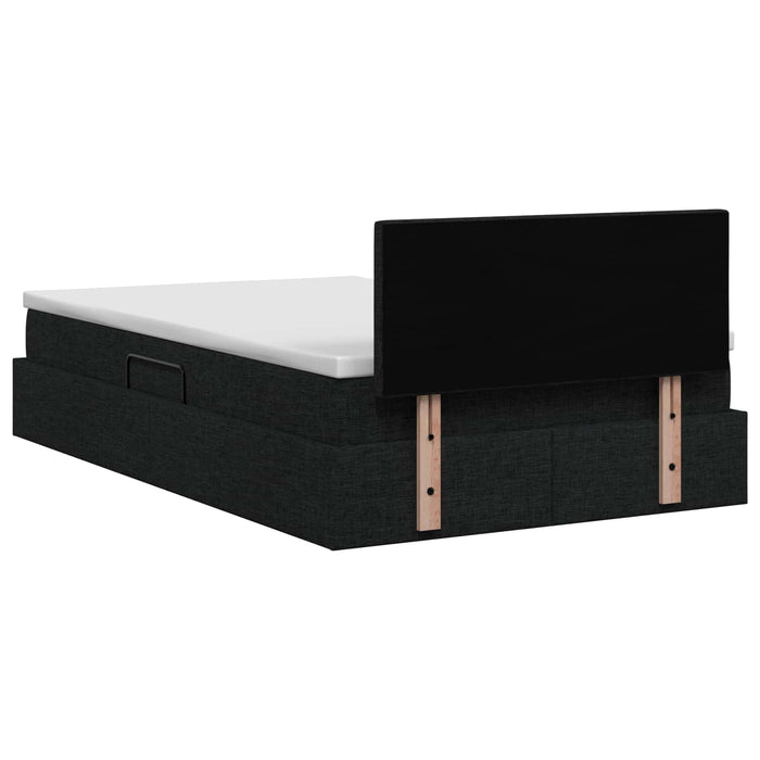 Pat cu LED și saltea Negru 120 x 200 cm Țesătură WALTI
