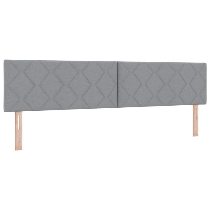 Pat cu LED și saltea Gri deschis 200 x 200 cm Țesătură WALTI