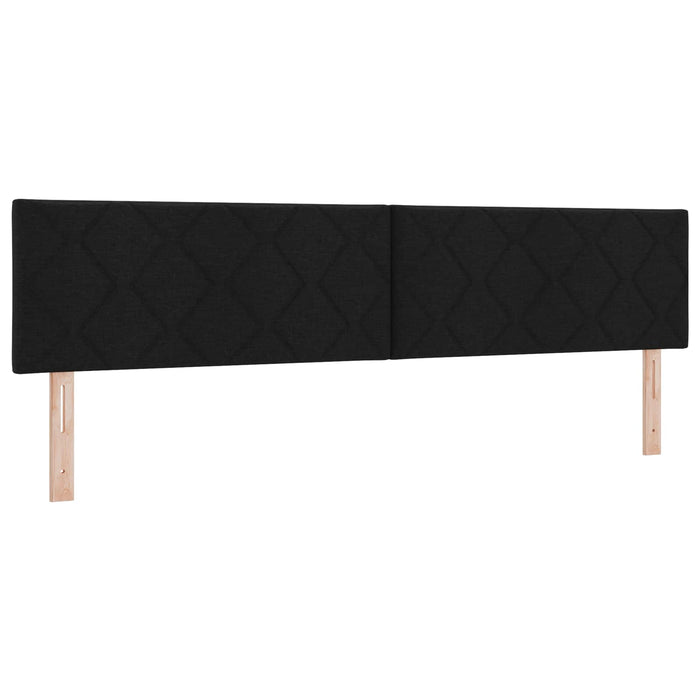 Pat cu LED și saltea Negru 200 x 200 cm Țesătură WALTI