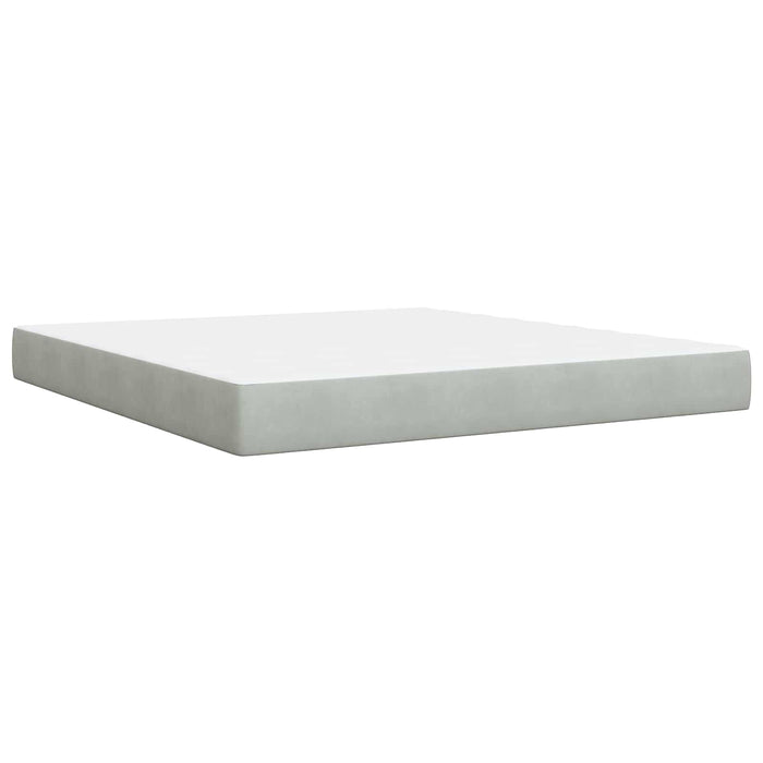 Pat cu LED și saltea Gri deschis 180 x 200 cm Catifea WALTI