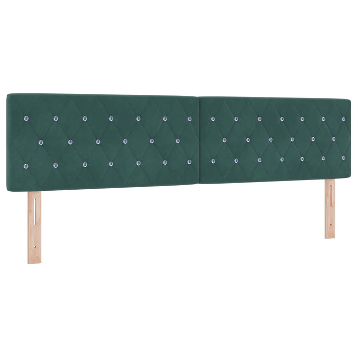 Pat cu LED și saltea Verde închis 180 x 200 cm Catifea WALTI