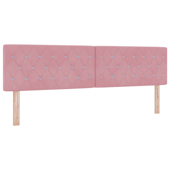 Pat cu LED și saltea Roz 180 x 200 cm Catifea WALTI