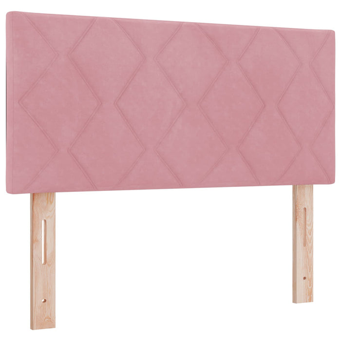 Pat cu LED și saltea Roz 120 x 190 cm Catifea WALTI