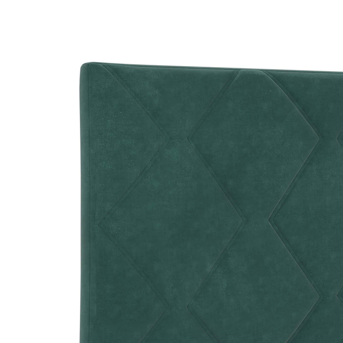 Pat cu LED și saltea Verde închis 160 x 200 cm Catifea - WALTI WALTI