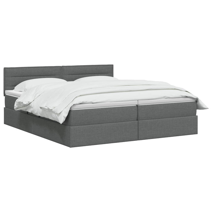 Pat cu LED și saltea Gri închis 180 x 200 cm Țesătură - WALTI WALTI