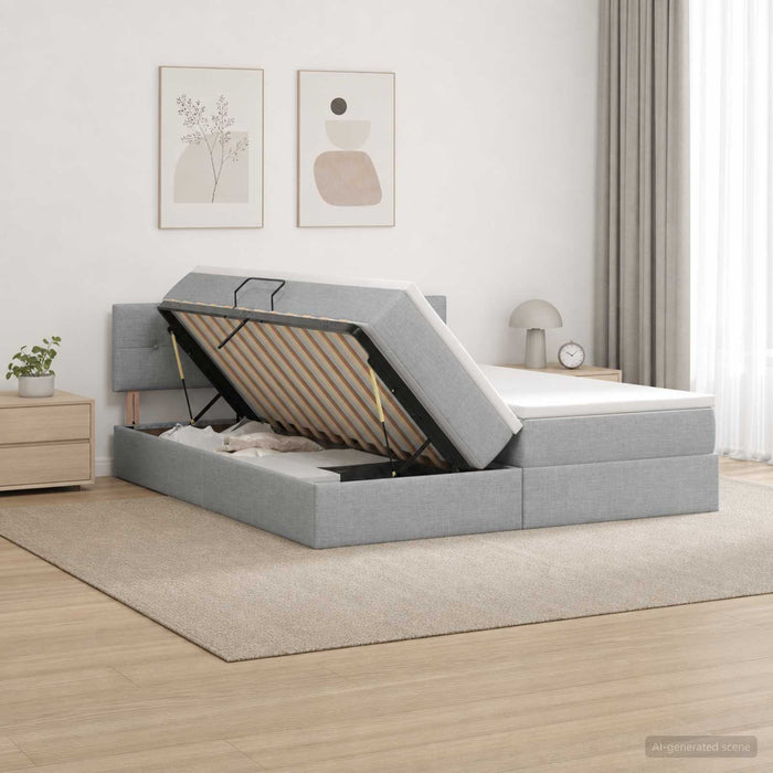 Pat cu storage 2 buc. Gri deschis Piele artificială - WALTI WALTI