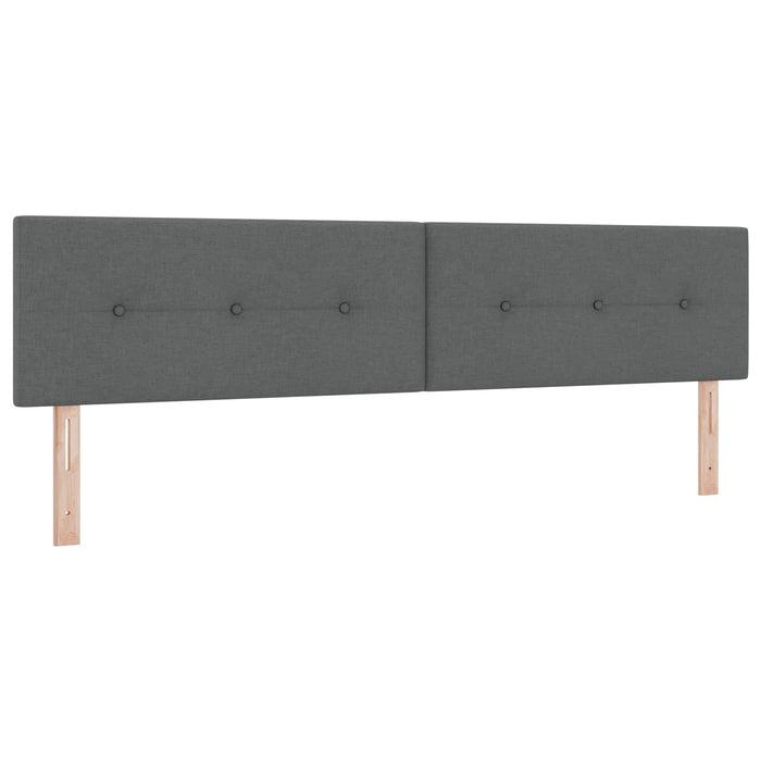 Pat cu LED și saltea Gri închis 200 x 200 cm Țesătură - WALTI WALTI