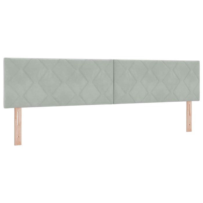 Pat cu LED și saltea Gri deschis 200 x 200 cm Catifea WALTI