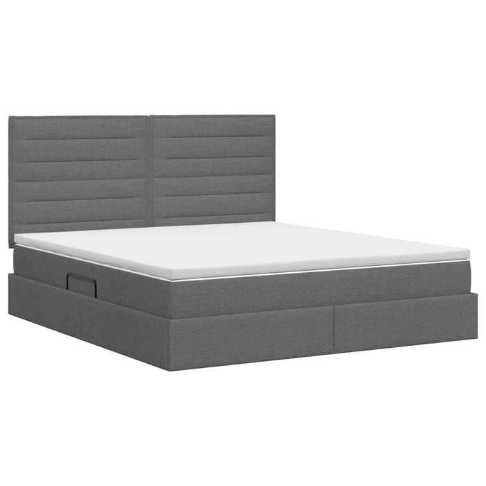 Pat cu saltea și spațiu de depozitare Gri închis 180 x 200 cm - WALTI WALTI