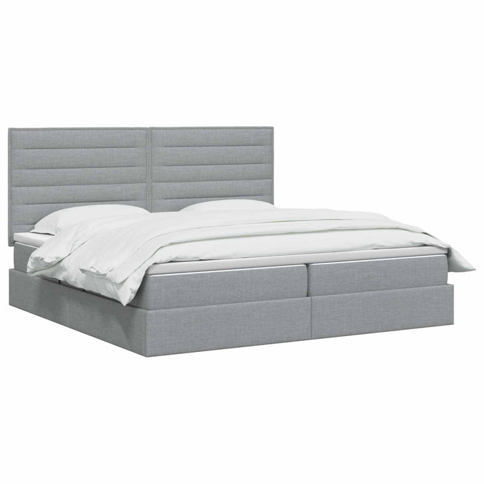 Pat cu saltea și spațiu de depozitare Gri deschis 200 x 200 cm WALTI
