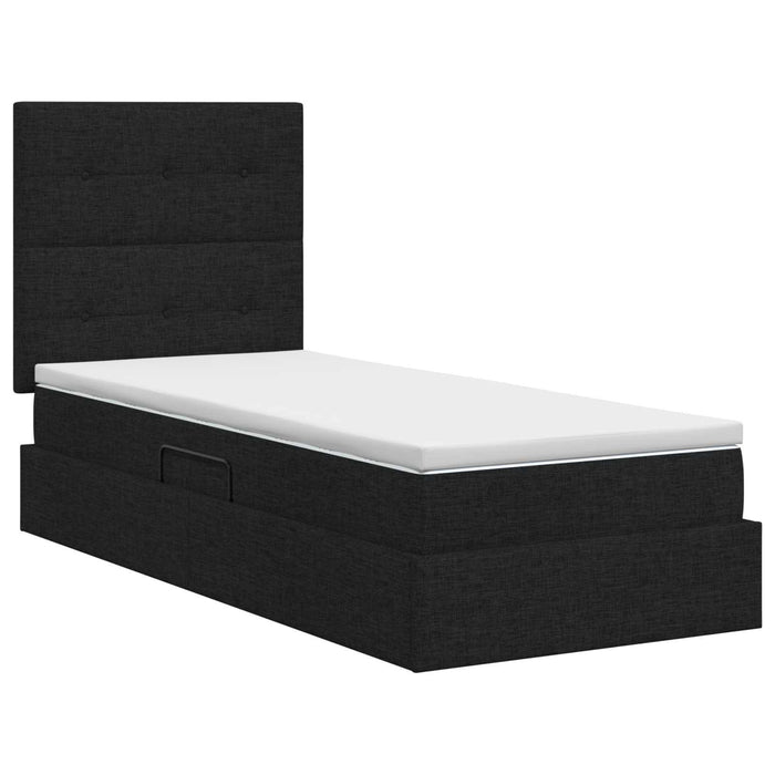 Pat cu saltea și spațiu de depozitare Negru 100 x 200 cm - WALTI WALTI