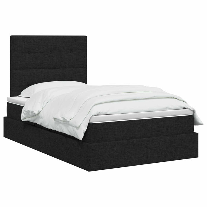 Pat cu saltea și spațiu de depozitare Negru 120 x 200 cm - WALTI WALTI