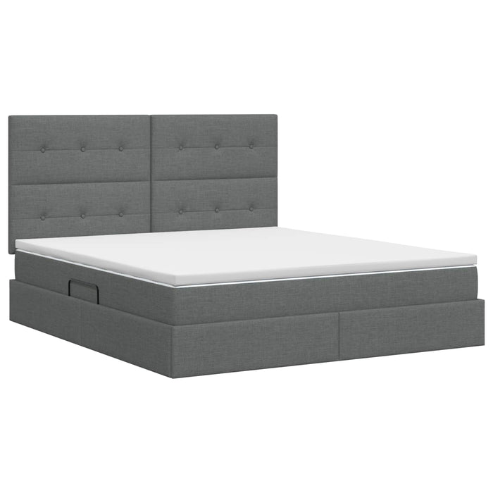 Pat cu saltea și spațiu de depozitare Gri închis 180 x 200 cm WALTI