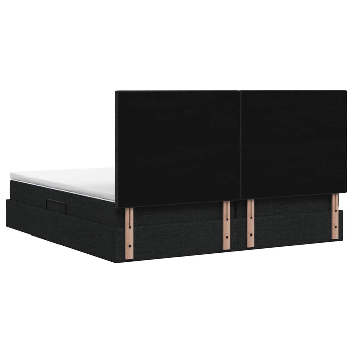 Pat cu saltea și spațiu de depozitare Negru 200 x 200 cm - WALTI WALTI