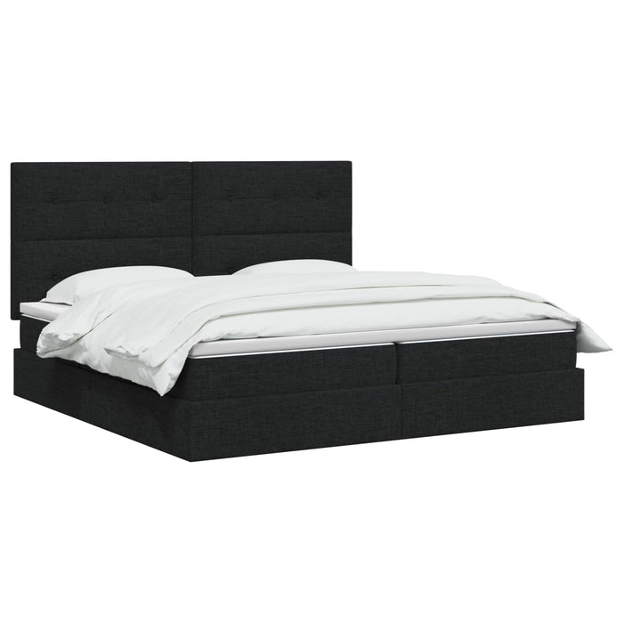 Pat cu saltea și spațiu de depozitare Negru 200 x 200 cm - WALTI WALTI