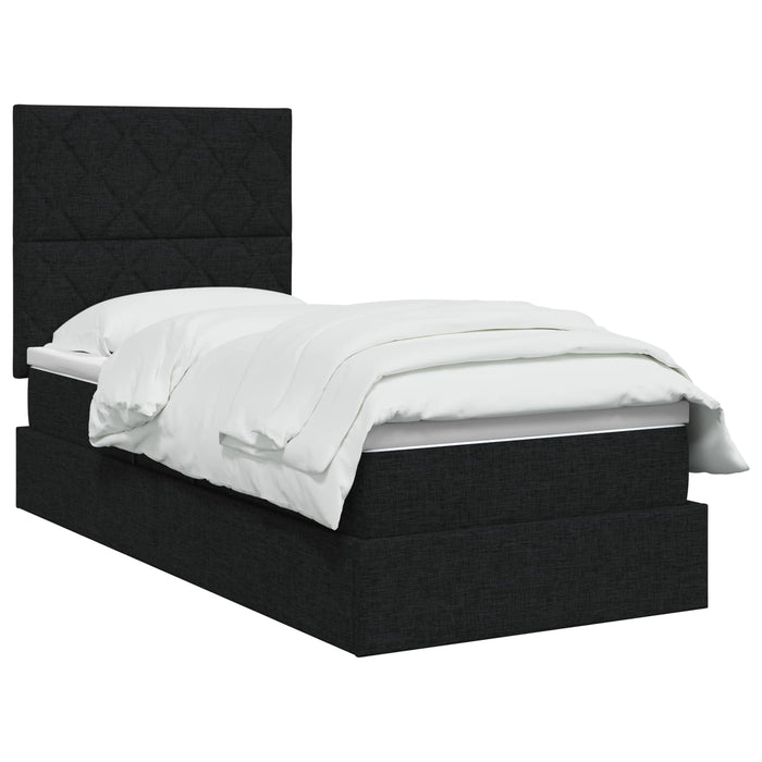 Pat cu saltea și spațiu de depozitare Negru 90 x 200 cm - WALTI WALTI
