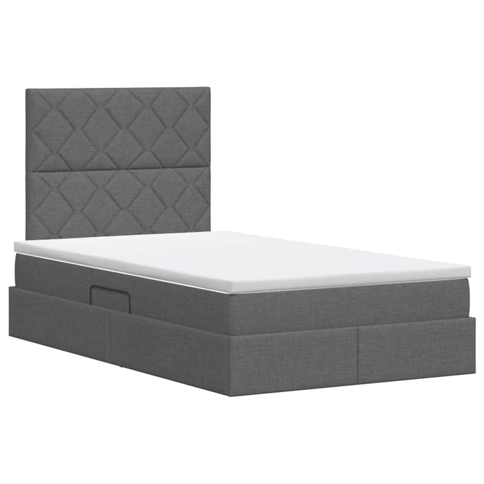Pat cu saltea și spațiu de depozitare Gri închis 120 x 200 cm - WALTI WALTI