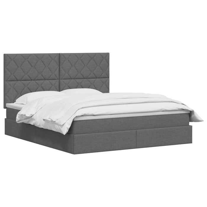 Pat cu saltea și spațiu de depozitare Gri închis 140 x 200 cm WALTI