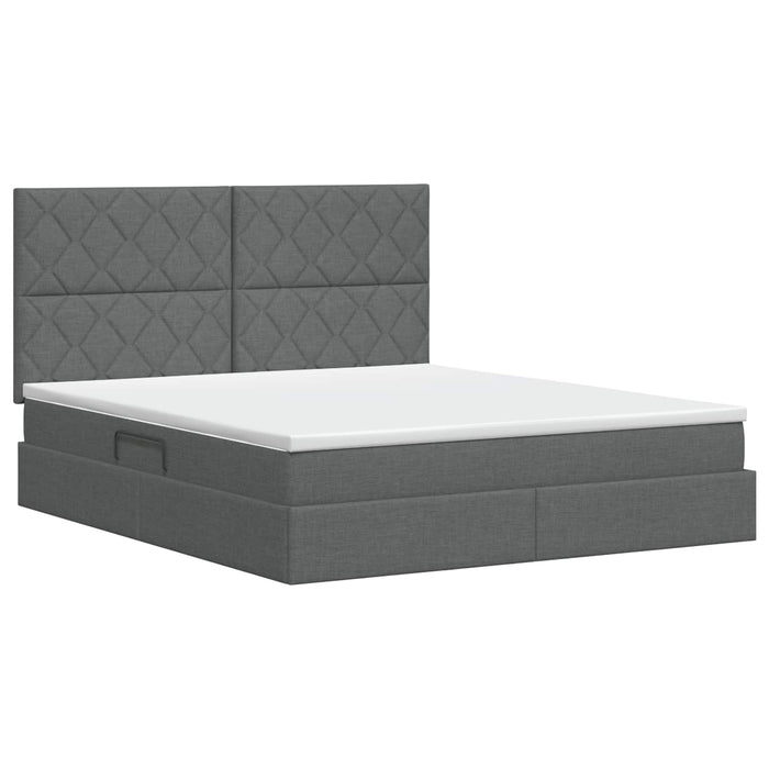 Pat cu saltea și spațiu de depozitare Gri închis 180 x 200 cm - WALTI WALTI