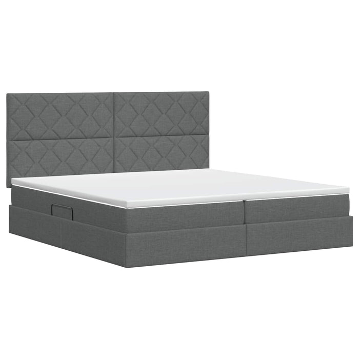 Pat cu saltea și spațiu de depozitare Gri închis 200 x 200 cm - WALTI WALTI