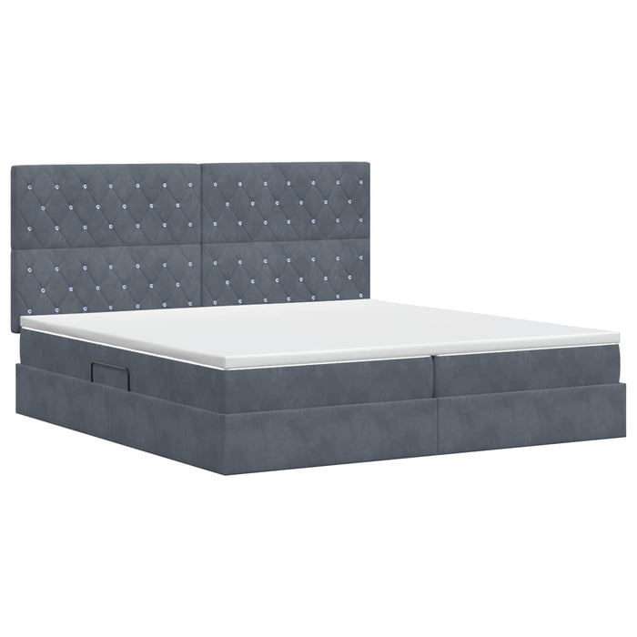 Pat cu saltea și spațiu de depozitare Gri închis 200 x 200 cm - WALTI WALTI