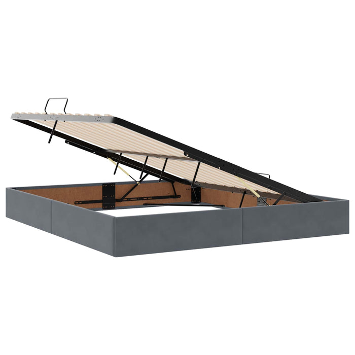 Pat cu saltea și spațiu de depozitare Gri închis 180 x 200 cm - WALTI WALTI