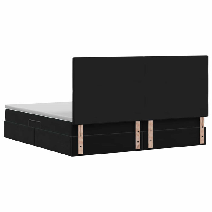 Pat cu saltea și spațiu de depozitare Negru 200 x 200 cm - WALTI WALTI