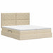 Pat cu storage cu headboard Crem 180 x 200 cm Țesătură - WALTI WALTI