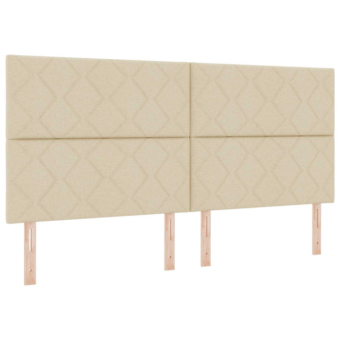 Pat cu storage cu headboard Crem 200 x 200 cm Țesătură - WALTI WALTI