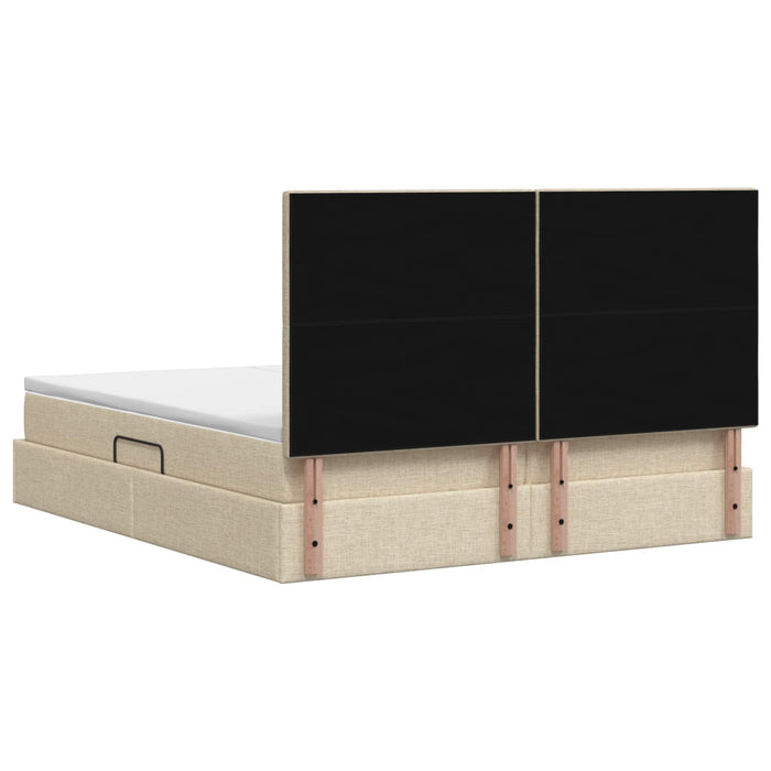 Pat cu storage cu headboard Crem 200 x 200 cm Țesătură - WALTI WALTI