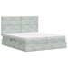 Pat cu storage cu headboard Gri deschis 180 x 200 cm Catifea - WALTI WALTI