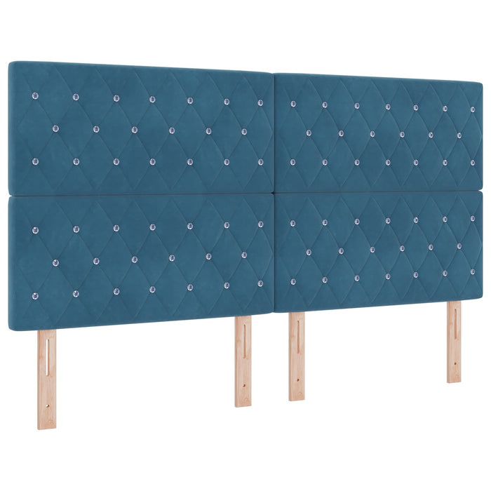 Pat cu storage Albastru închis 180 x 200 cm Catifea WALTI