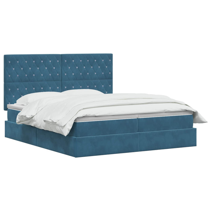 Pat cu storage Albastru închis 180 x 200 cm Catifea WALTI