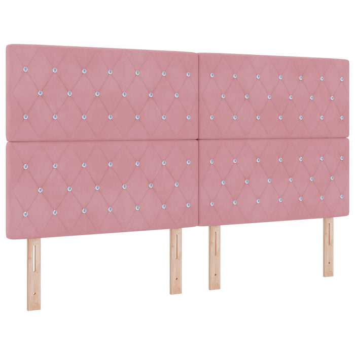 Pat cu storage cu headboard Roz 180 x 200 cm Catifea WALTI