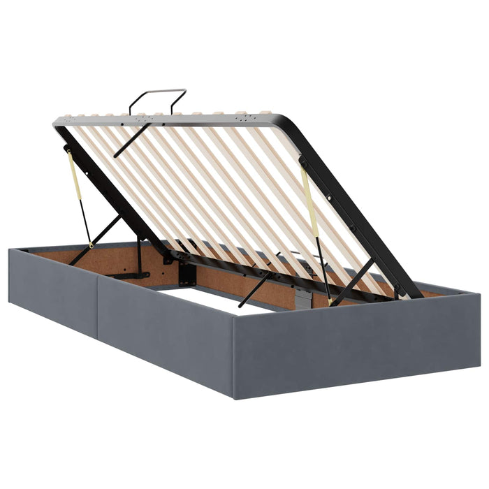 Pat cu storage cu headboard Gri închis 200 x 200 cm Catifea - WALTI WALTI