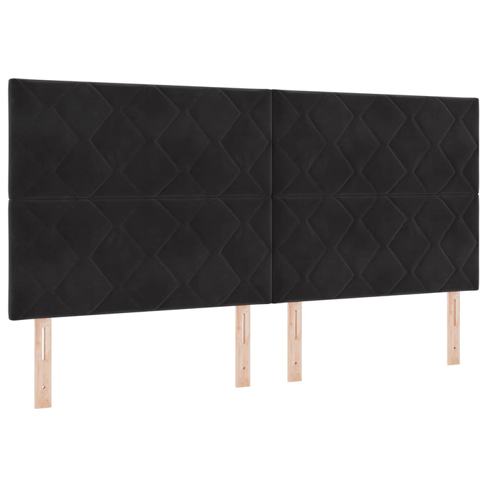 Pat cu storage cu headboard Negru 200 x 200 cm Catifea WALTI