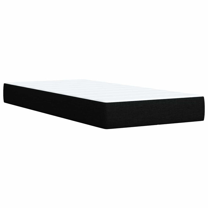 Pat cu LED și saltea Negru 100 x 200 cm Țesătură - WALTI WALTI