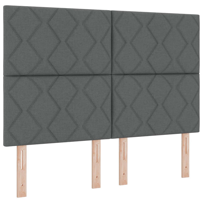 Pat cu LED și saltea Gri închis 140 x 200 cm Țesătură WALTI