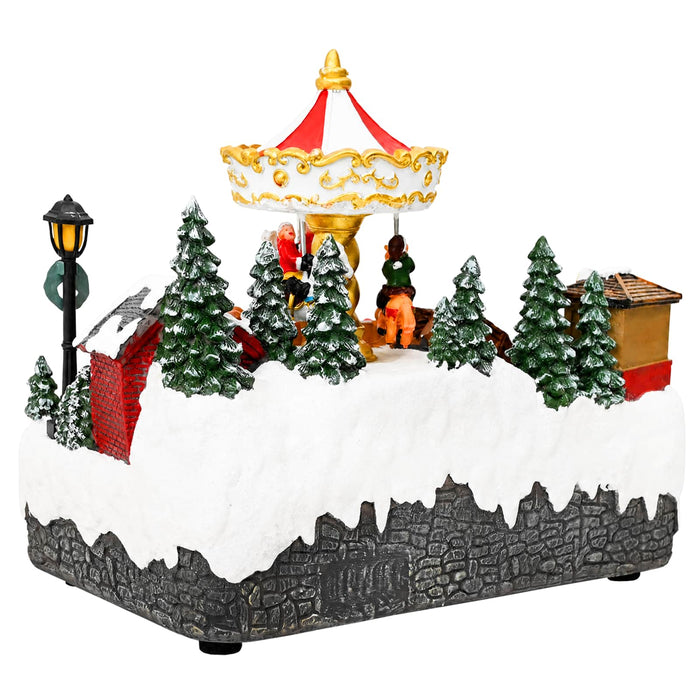 Scenă de orășel de Crăciun cu carusel SALO 25,5 x 16 x 21,5 cm - WALTI WALTI