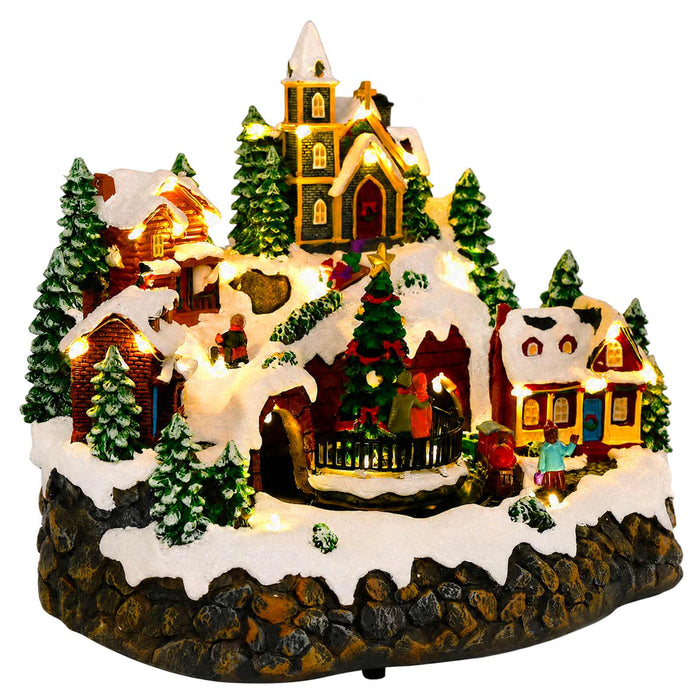 Sat de Crăciun cu trenuleț SALO 25,5 x 20 x 23 cm Rășină WALTI